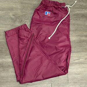 Russell Athletic Burgundy Maroon Track Pants 90s Vintage Like New! Size M